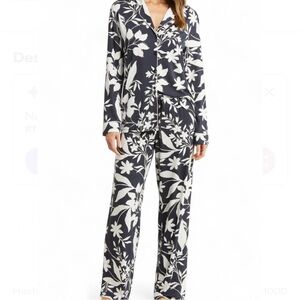 Nordstrom Moonlight Eco Long Sleeve Knit Pajamas Long Sleeve Floral Size Small